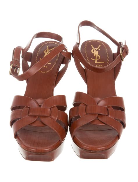 sandale talon yves saint laurent|TRIBUTE platform sandals in smooth leather .